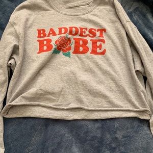 “Baddest Babe” Cropped Long Sleeve T-Shirt